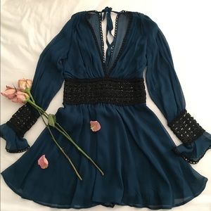 FOR LOVE & LEMONS CELINE DRESS IN BLUE